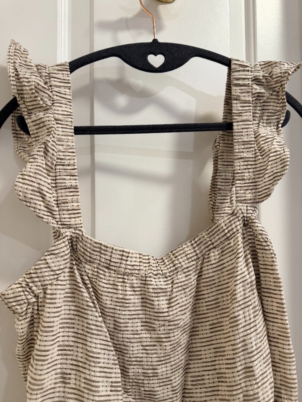Madewell Linen Blend Ruffle Strap Midi Dress Size L - Picture 6 of 8